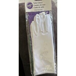 Wilton Girls White Satin Gloves Flower Girl/First Communion/Halloween